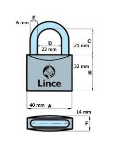 CANDADO LINCE LLAVES IGUALES N.301/40