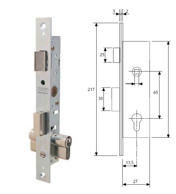 Cerradura TESA de Embutir 2201 15HZ - Vidal Locks