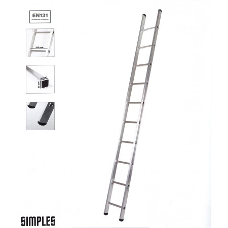 ESCALERA ALUMINIO DE 1 TRAMO 8p,2,59 LARGO
