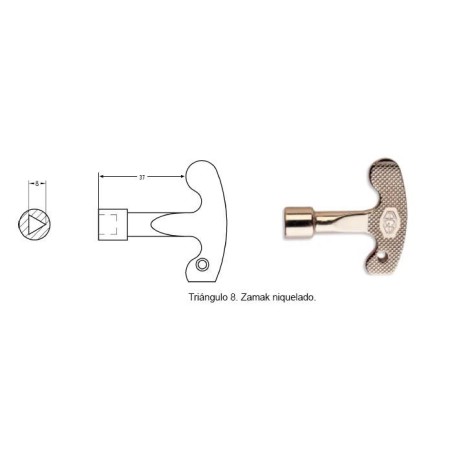 LLAVE DE TRIANGULO AGA PARA CERRADURA ref. 193