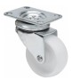 RUEDA POLIAMIX BLANCA DIAMETRO 60mm CON PLACA GIRATORIA REF. 2-0042