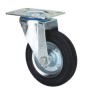 RUEDA GOMA Y METAL DIAMETRO 80mm CON PLACA GIRATORIA REF. 2-0223