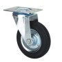 RUEDA GOMA Y METAL DIAMETRO 125mm CON PLACA GIRATORIA REF. 2-0227