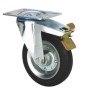 RUEDA GOMA Y METAL DIAMETRO 100mm CON PLACA GIRATORIA CON FRENO REF. 2-1149