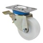 RUEDA NYLON BLANCO DIAMETRO 150mm CON PLACA GIRATORIA CON FRENO REF. 2-1635