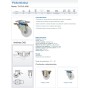 RUEDA NYLON BLANCO DIAMETRO 150mm CON PLACA GIRATORIA CON FRENO REF. 2-1635