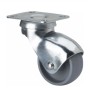 RUEDA PLASTICO GRIS DIAMETRO 30mm CON PLACA GIRATORIA REF. 3-0016