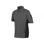 Polo de algodón elástico. Color: Gris/Negro. Talla - M