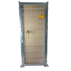 PUERTA METÁLICA PARA CERRAMIENTO DE VALLA PLEGADA 0,80 X 2 METRO CINCADA CON PLACAS DE ANCLAJE
