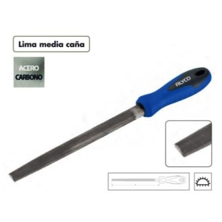 LIMA MEDIACAÑA BASTA 10"x250mm CON MANGO ALYCO COD. 197712