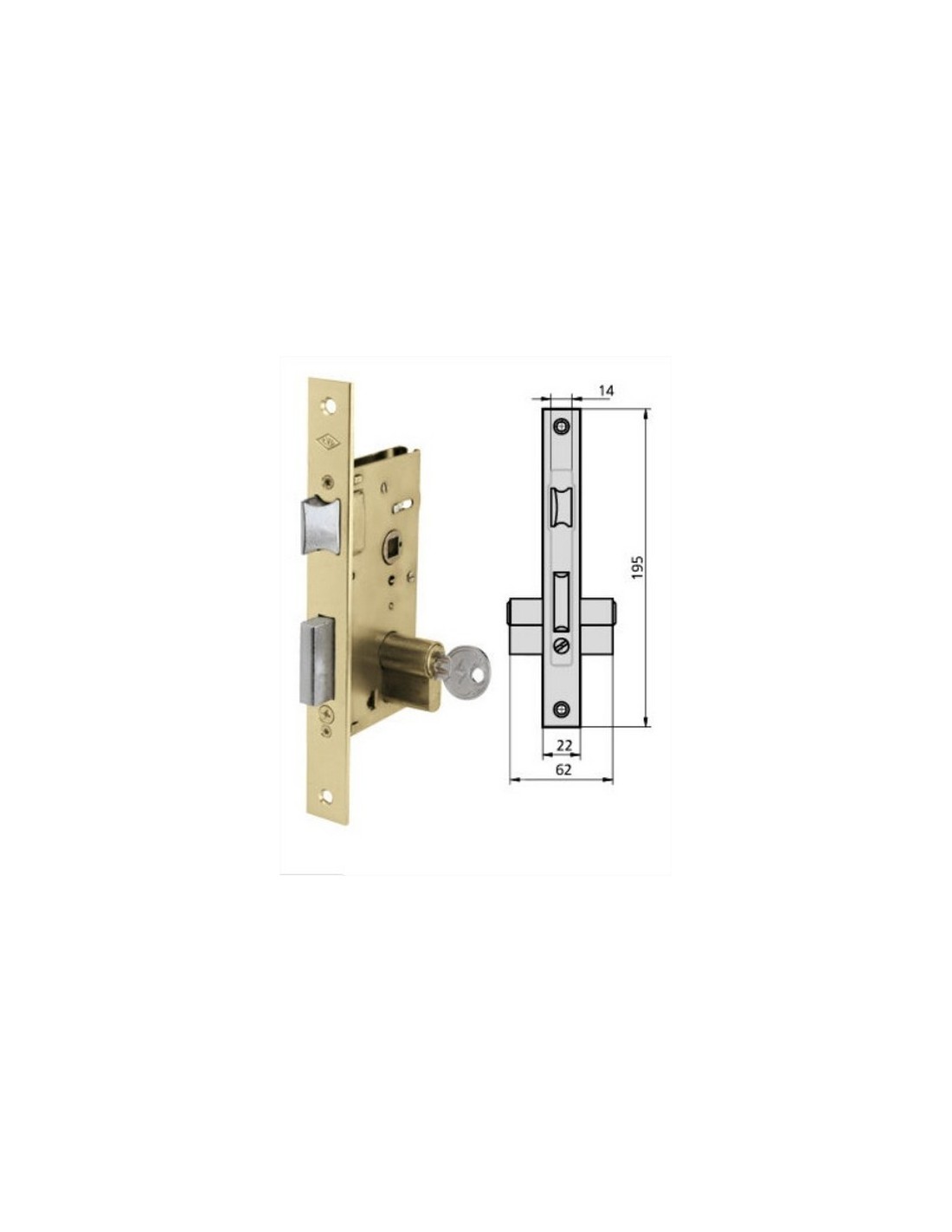 CERRADURA PUERTA METALICA CVL 1964A/0