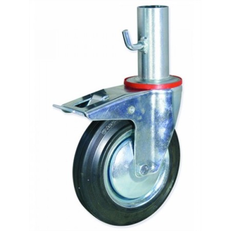 RUEDA GAYNER GIRATORIA PARA ANDAMIO CON FRENO Y CASQUILLO DE Ø45mm  ref. 34-922