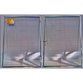 PUERTA METÁLICA PARA VALLA PLEGADA 4 X 2 METROS CINCADA EN 2 HOJAS.