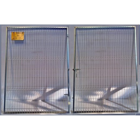 PUERTA METÁLICA PARA VALLA PLEGADA 4 X 2 METROS CINCADA EN 2 HOJAS.