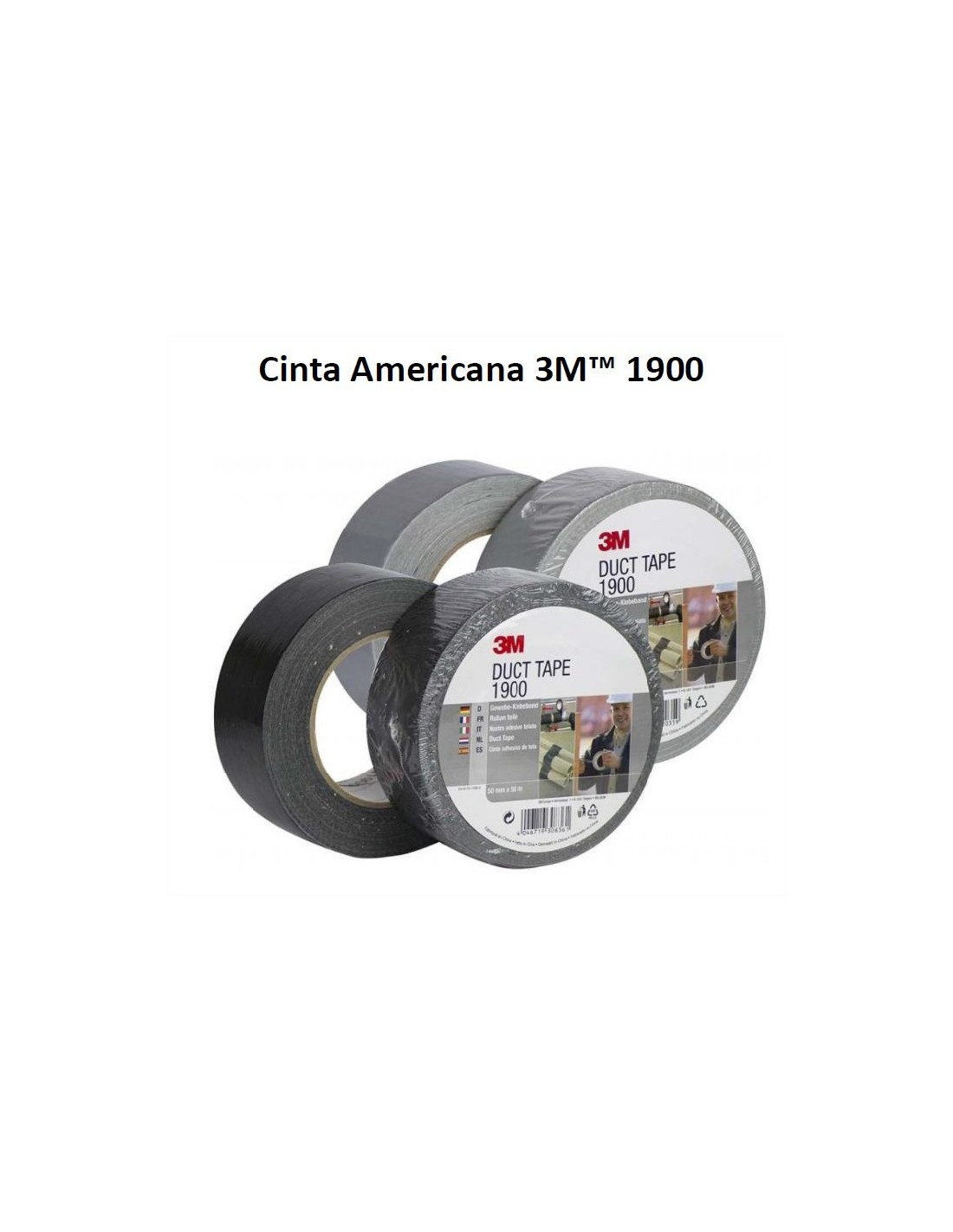 3M - CINTA AMERICANA 3M GRIS PLATA, 50mm x 50m
