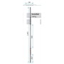 BARROTE CUADRADO DE 14x14x1200mm CON 2 RIZOS ref. 14.1203