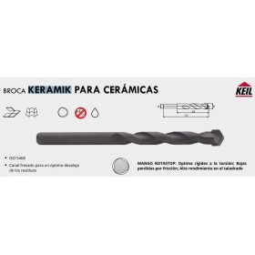 BROCA CILÍNDRICA PORCELÁNICO KEIL KERAMIK Ø12x150mm