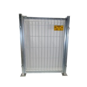 PUERTA METÁLICA PARA CERRAMIENTO DE VALLA PLEGADA 0,80 X 0,80 METRO CINCADA CON PLACA DE ANCLAJE