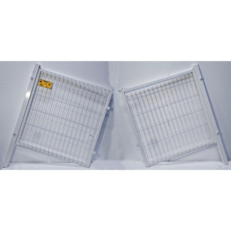 PUERTA METÁLICA DE VALLA PLEGADA 2 X 1 METRO LACADA BLANCA EN 2 HOJAS.