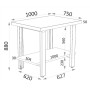 BANCO DE TRABAJO METÁLICO HECO 1000x750x880mm ref. 112 10