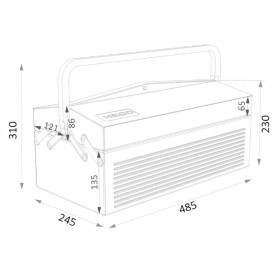CAJA DE HERRAMIENTAS METÁLICA HECO 485x245x220mm ref. 102 7